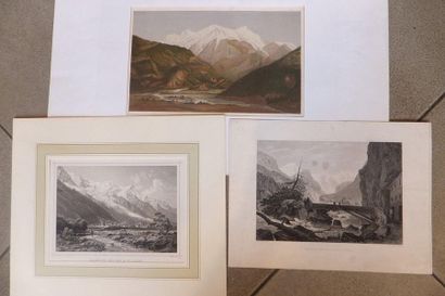 null FRANCE - HAUTE-SAVOIE - MONT-BLANC (74) - Lot de 3 estampes du XIXème siècle...