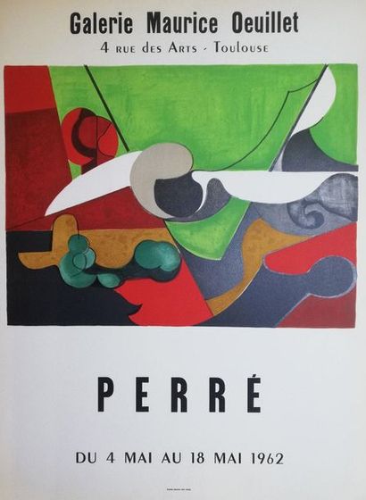 null PERRE Daniel 1962 Affiche originale lithographie Gaudin Imp. Paris 64x48cm