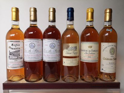 null 6 bouteilles VINS DIVERS DONT 1 CHÂTEAU de FARGUES - Sauternes 1988 1 CHÂTEAU...