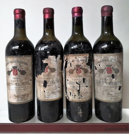 null 4 bouteilles CHÂTEAU CORBIN MICHOTTE - St. Emilion Grand cru 1933
Etiquette...