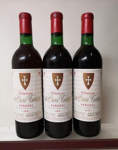 null 3 bouteilles CHÂTEAU La CROIX TAILLEFER - Pomerol 1970 A VENDRE EN L'ETAT 1...