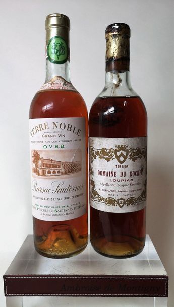 null 2 bouteilles BORDEAUX LIQUOREUX DIVERS A VENDRE EN L'ETAT 1 TERRE NOBLE "Crême...