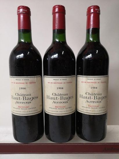 null 3 bouteilles CHÂTEAU HAUT BAGES AVEROUS 2nd vin de CHÂTEAU LYNCH BAGES - Pauillac...