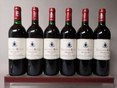 null 6 bouteilles LACOSTE BORIE - 2nd vin de CHÂTEAU GRAND PUY LACOSTE - Pauillac...