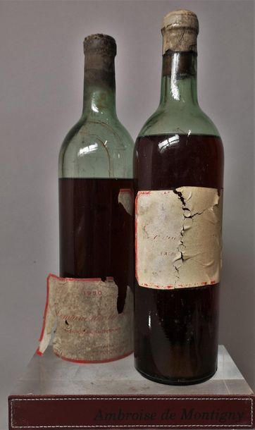 null 2 bouteilles DOMAINE des JUSTICES - "Preignac en Sauternais" R. Medville 1950...