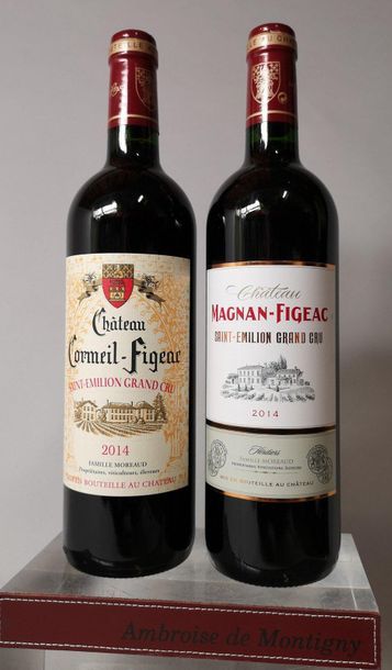 null 2 bouteilles BORDEAUX - Saint Emilion grand cru millésime 2014 1 CHÂTEAU CORMEIL...