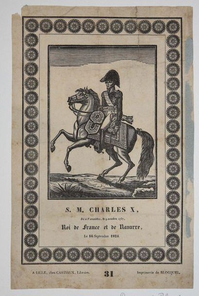 null FRENCH IMAGERY. His Majesty Charles X, King of France and Navarre. Engraved...