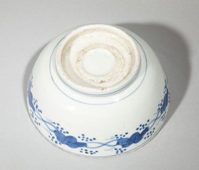 null Bol à décor bleu blanc en porcelaine. Chine, Qing, XIXème siècle D: 17cm