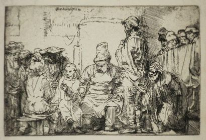 null REMBRANDT H. van Rijn (1606 † 1669) - "Jésus Christ au milieu des docteurs"...