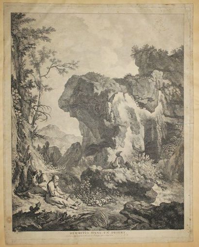 null CHEDEL Quentin Pierre (Châlons-sur-Marne 1705 † Paris 1762) - "Hermites dans...