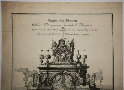null DESPREZ Louis-Jean (Auxerre 1743 † Stockholm 1804) - "Projet d'un Reposoir,...
