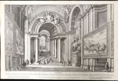 null PANINI Francesco (D'APRÈS) (Rome 1745 † 1812) - "Veduta delle Scala Reggia ordinata...