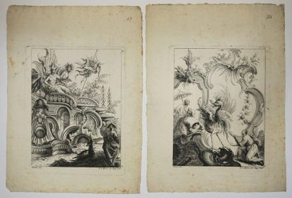 null CHINA - CHINESE FIGURES XVIIIth - Reunion of 6 plates after MODON, from the...
