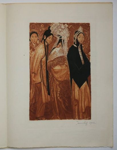 null CHINA - "Group of CHINESE actresses" & "Child with birds". c.1922. PROSPECTUS...