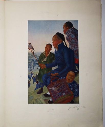 null CHINE - "Groupe d'actrices CHINOISES" & "Enfant avec des oiseaux". c.1922. PROSPECTUS...