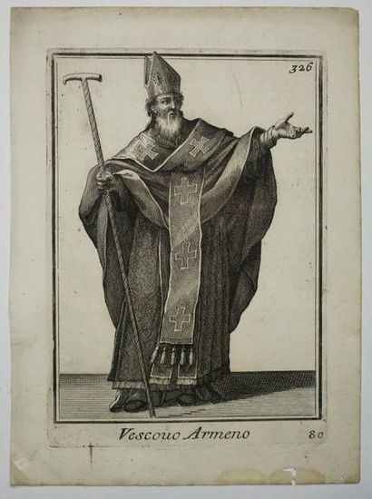 null ARMENIA - "Vescovo Armeno". c.1706. Etching, from the work "ORDINUM RELIGIOSORUM...