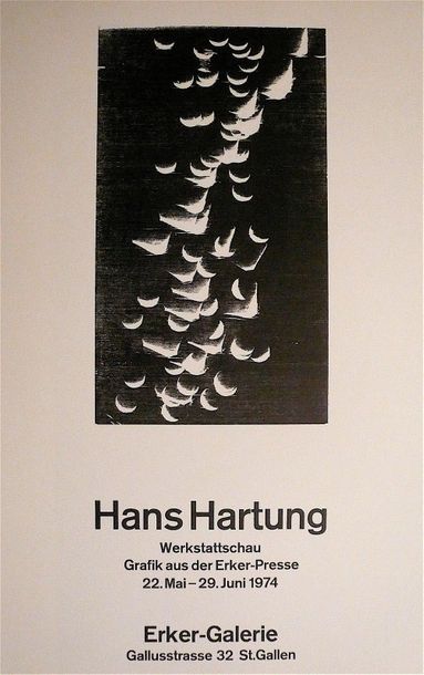 null HARTUNG Hans - Original poster, made in woodcut. Made for an exhibition in Switzerland....