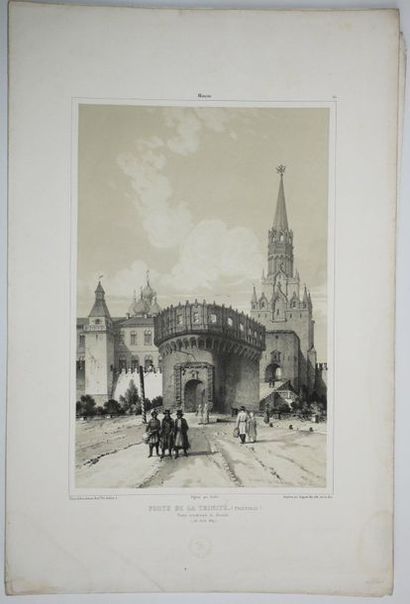 null RUSSIA - VIEWS of MOSCOW , circa 1850 - Meeting of 5 lithographs by André Durand...