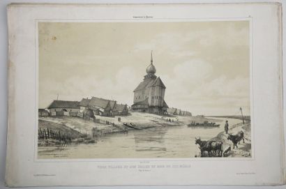 null RUSSIA - VIEWS OF RUSSIA, circa 1850 - Meeting of 7 lithographs by André Durand...