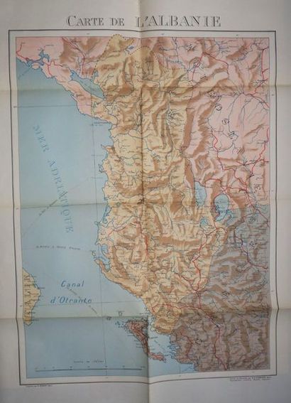 null ALBANIA - "MAP OF ALBANIA", Edited and designed by N.S. STAMIRIS, Paris. XXth....
