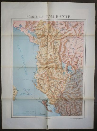 null ALBANIA - "MAP OF ALBANIA", Edited and designed by N.S. STAMIRIS, Paris. XXth....