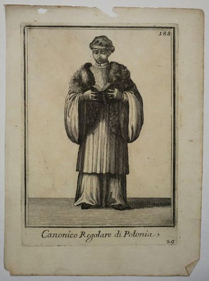 null POLAND - "Canonico Regolare di Polonia" (Polish Priest). c.1706. Etching, from...