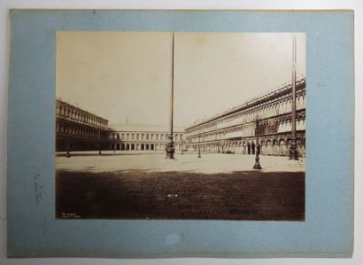 null ITALY - VENICE - 5 ANCIENT PHOTOGRAPHIES of the PLACE ST MARC and the BASILICA...