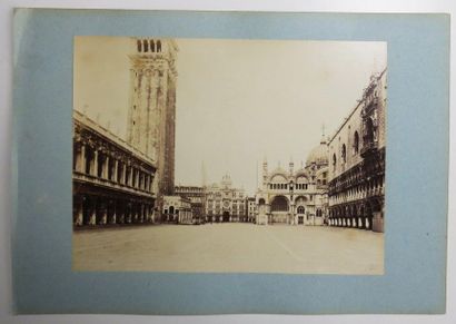 null ITALY - VENICE - 5 ANCIENT PHOTOGRAPHIES of the PLACE ST MARC and the BASILICA...