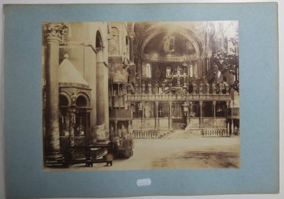 null ITALY - VENICE - 8 ancient PHOTOGRAPHS of Venetian Monuments or Interiors (including...