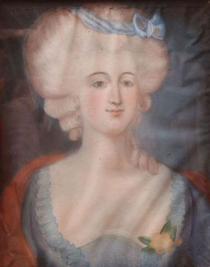 null Ecole française dans le Goût du XVIII-ème Siècle : « Portrait d'une femme de...