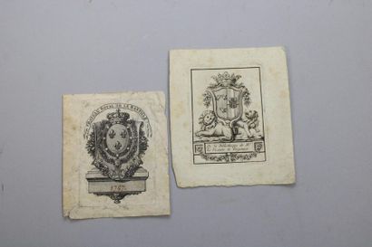 null - EX LIBRIS: two beautiful ex libris from famous 18th century libraries; * ex...
