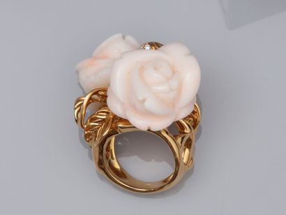 null Christian Dior, superb "Pré Catlan" ring in 750°/00 (18K) yellow gold, set with...