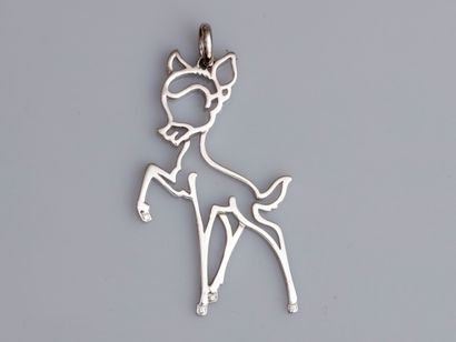 null Openwork "Bambi" pendant in 750°/00 (18K) white gold, set with small diamonds....