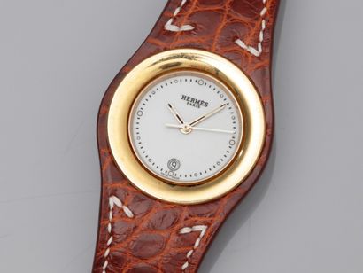 null HERMES, ladies' wristwatch Harness in steel and gold plated. Signed and numbered....