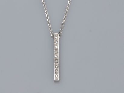 null Chain in 750°/00 (18K) white gold, 18K white gold chain, chain link and baguette...