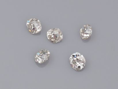 null Small batch of five old cut diamonds: 2.50 ct in total