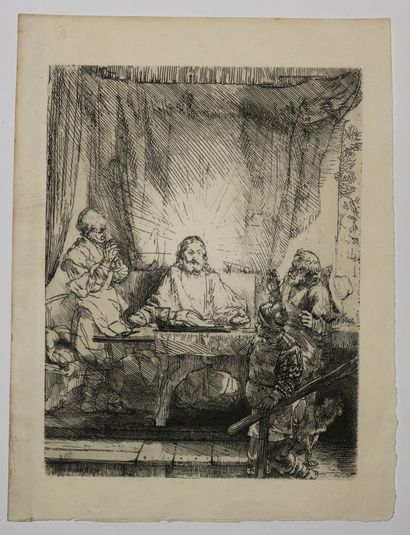 null REMBRANDT H. van Rijn (1606 1669) - "Les disciples d'Emmaüs" (Christ at Emmaus,...