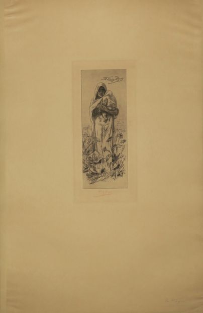 null ROPS Félicien (1833 1898) - 2 planches: "La vieille Kate", héliogravure sur...