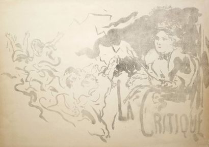 null MOUCLIER Marc (Aigre 1866 Paris 1948) - "La Critique. Affichette". Lithographie....