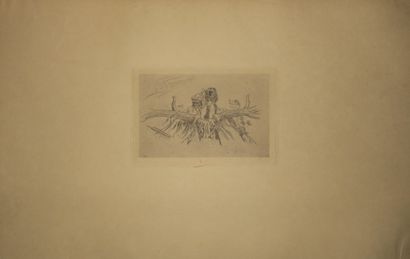 null ROPS Félicien (1833 1898) - 2 planches : "Le train des maris" (1874-75), Eau-forte...