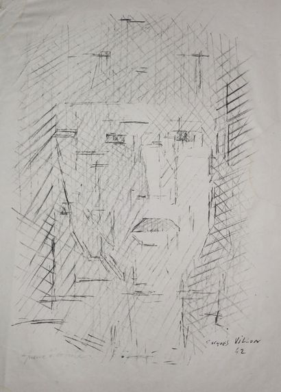 null VILLON Jacques (Gaston Duchamp, dit) (Damville (Eure) 1875 Puteaux 1963) - "Portrait...
