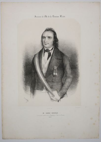 null LA REUNION - A. ROUSSIN - PORTRAIT de "M. SARDA-GARRIGA, Commissaire général...