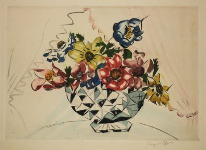 null VILLON Jacques (Gaston Duchamp, dit) (Damville (Eure) 1875 Puteaux 1963) - "Fleurs"....