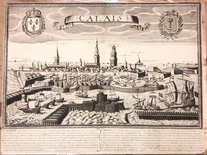 null PAS-DE-CALAIS (62) - JOLLAIN (Gérard) - VUE de "CALAIS". c.1680. Eau-forte et...