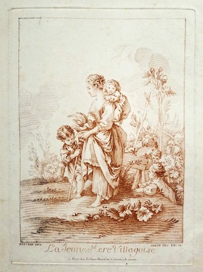 null BOUCHER François (D'après) (Paris 1703 1770) - - "La jeune mère villageoise"....