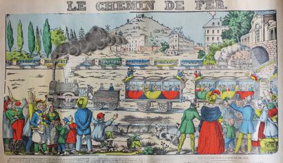 null "LE CHEMIN DE FER, Les agremens des chemins de fer". XIXème. IMAGERIE D'EPINAL,...