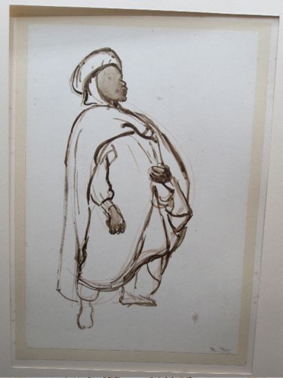 null PIOT René (Paris 1869 1934) - "Le chaouch marocain". Dessin. 31 x 21 cm. Etat...