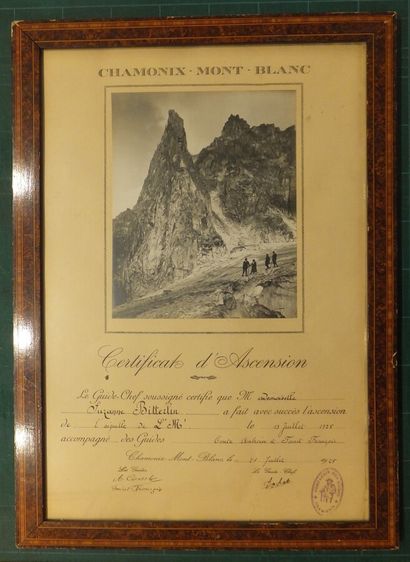 null CHAMONIX, MONT-BLANC (Haute-Savoie) - [Certifiat d'Ascension de l'Aiguille de...