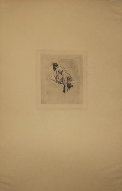 null ROPS Félicien (1833 1898) - 2 planches: "Seule", héliogravure, vernis mou et...