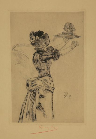null ROPS Félicien (1833 1898) - 2 planches: "Modernité" (1883), pointe sèche sur...